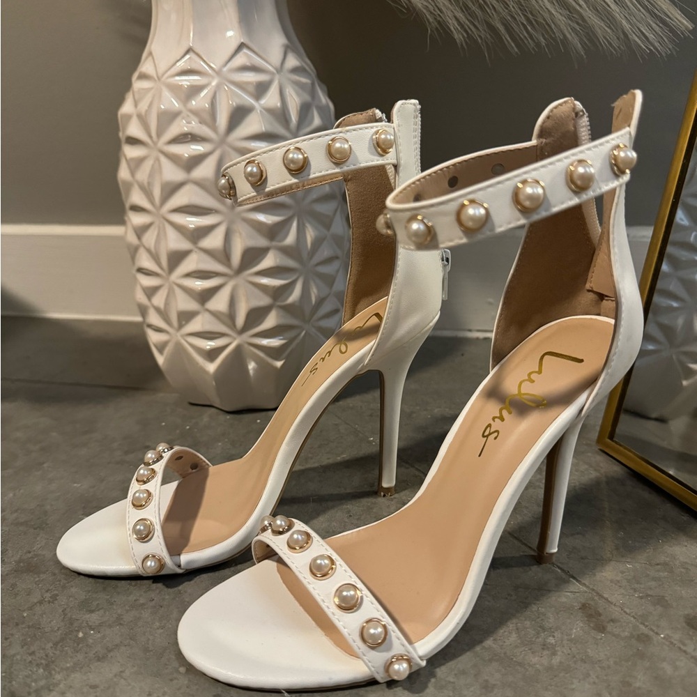 Lulus pearl wedding heels